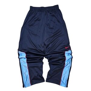 Vintage Y2k Nike Track Pants with Light Blue Side Panels